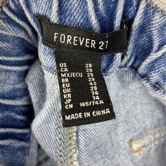 Forever 21 Jeans Womens Size 29 Blue Distressed Denim Pockets Pants Ladies - Picture 13 of 13